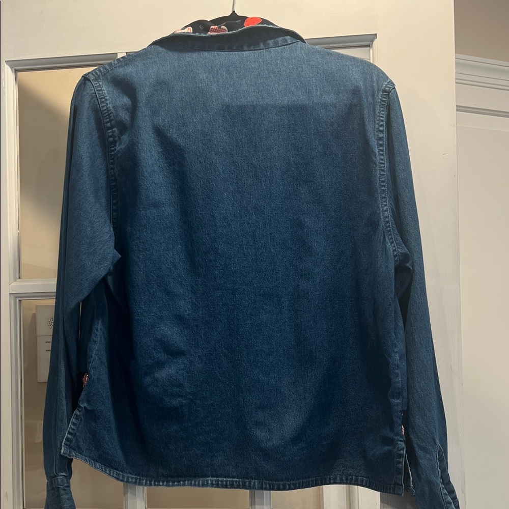 Dressbarn Vintage Blue Denim Shirt with Red and Black Accents. A, B, C’s - Picture 9 of 9